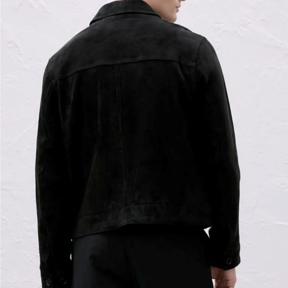H&M NWOT Slim Fit Jacket In Soft Suede With A Fitted Silhouette. - Picture 5 of 11